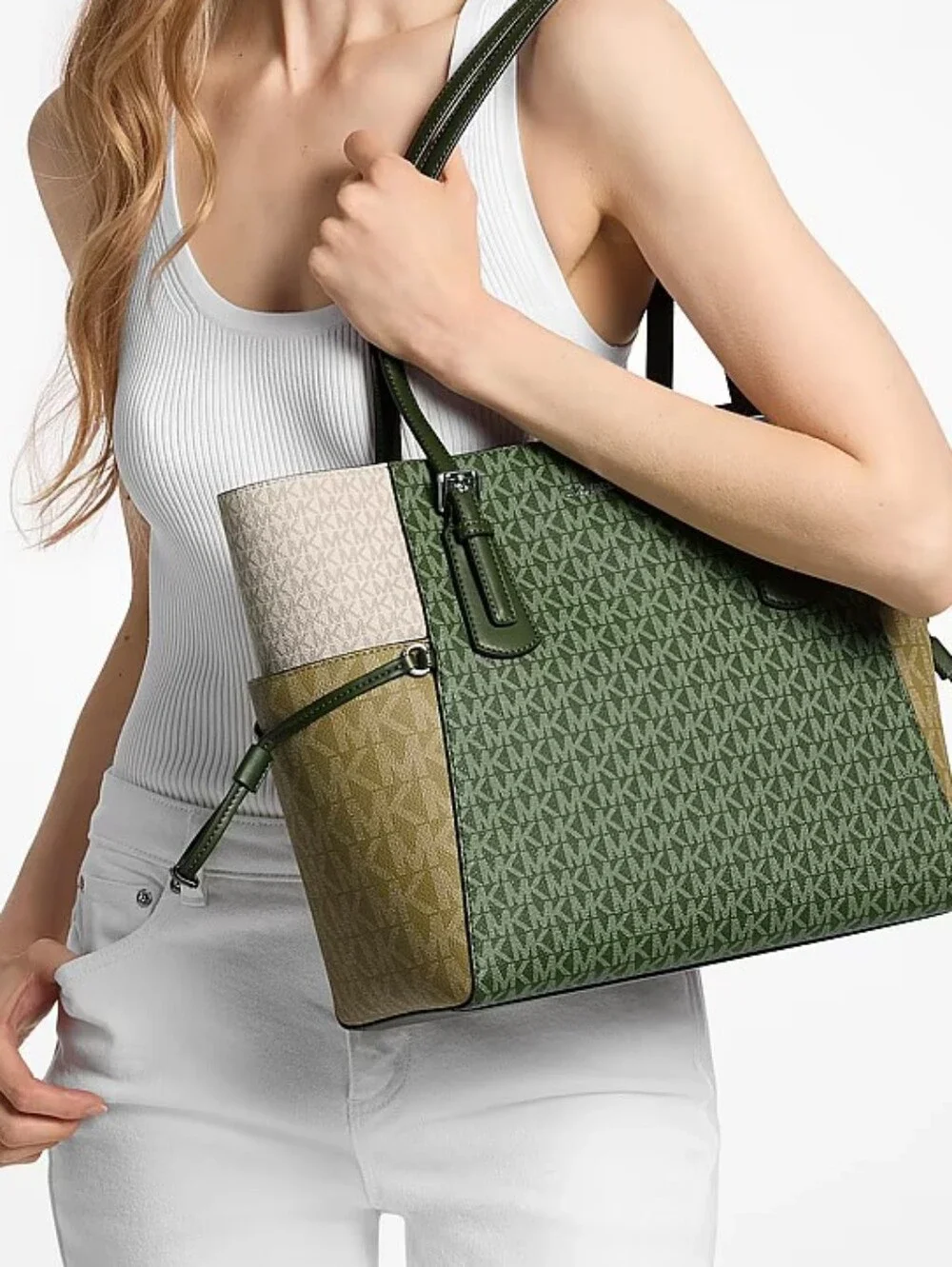 Michael Kors Voyager Color-Block Tote And Wallet Set